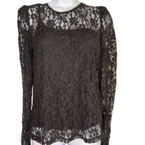 Catherine Malandrino 2in 1 black lace top with built in cami